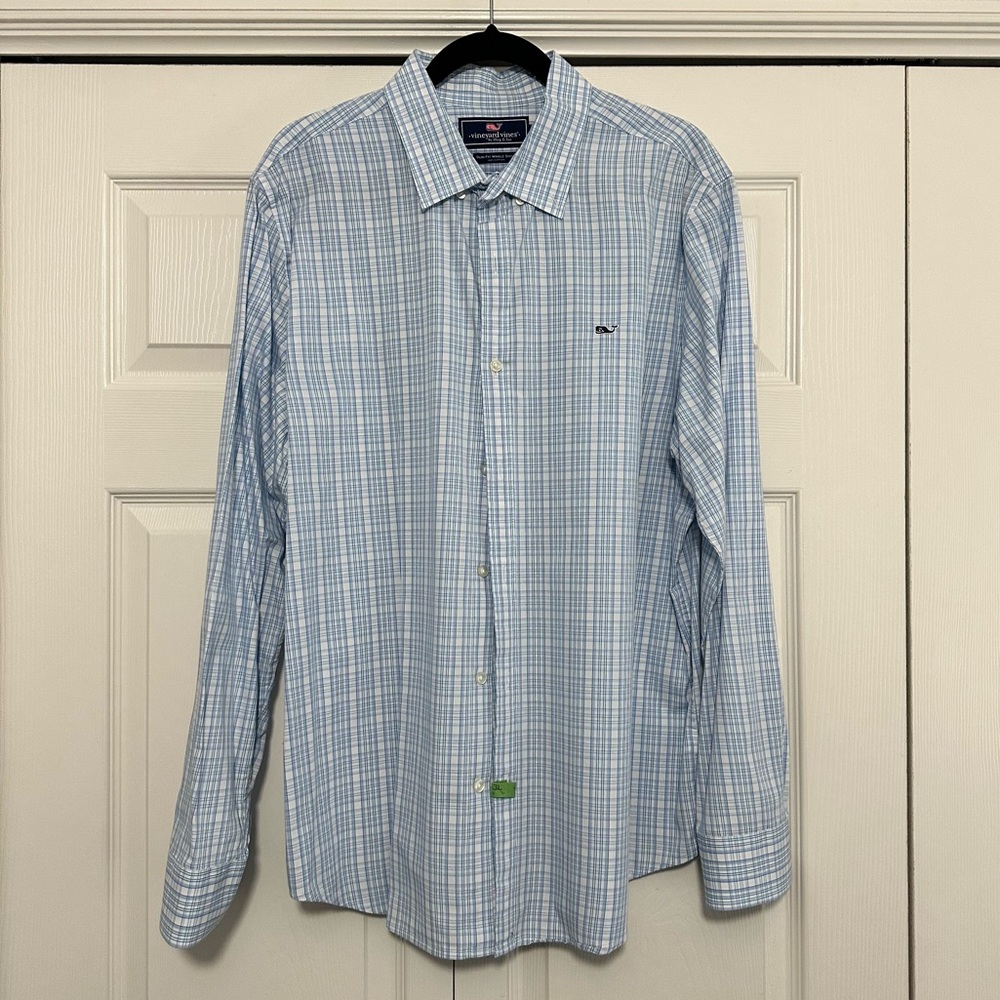 Vineyard Vines Slim Fit‎ Whale Shirt Button Down in Plaid Size Large EUC